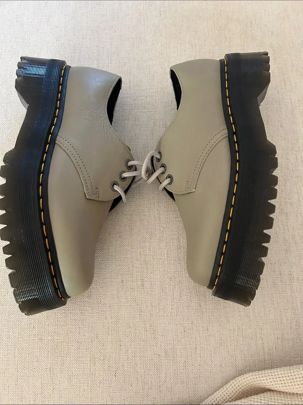 Dr Martens 1461 Quad II Pisa Platform Shoes Warm Stone l, Size 9, NWOB